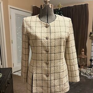 CC Cream and Black Checkered Blazer